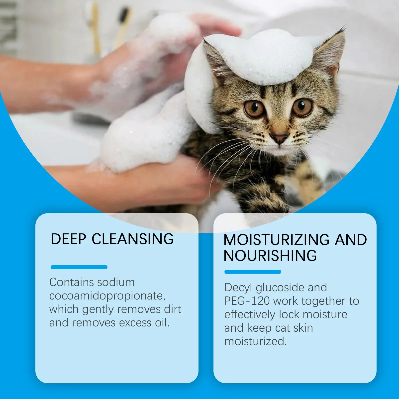 Yegbong 60ml Cat Cleaning Mousse Remove Dirt Oil Moisturizing Nourishing Fur Pet Kitten Shampoo Smooth Cat Freshing Bath Cleaner