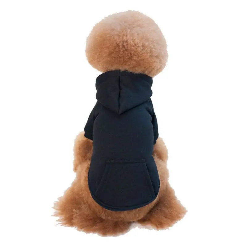 Pet Dog Cat Fleece Hoodie Warm Dog Clothes For Small Dogs Clothing Puppy Outfit Hoodies Soft Puppy Costume Black White Blue