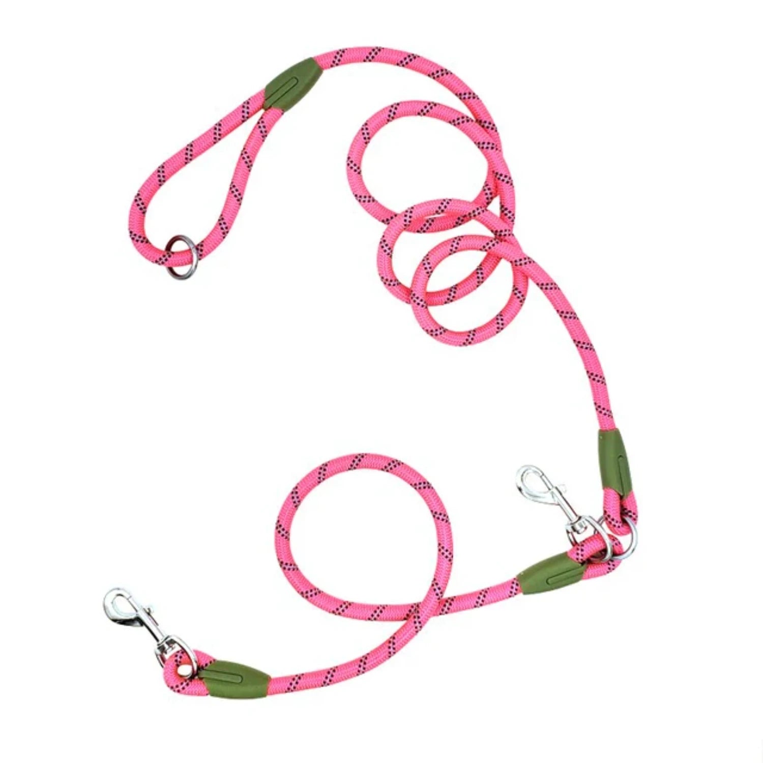 Reflective Nylon Leashes Pet Dogs Chain Traction Rope Leads Running Free Hands Rope Chain Small Large Dogs Studded dog collar