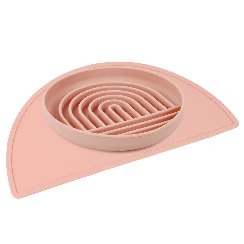 Pet Slow Food Bowl Cat Anti-Knockover Anti-Slip Food Bowl Puppy Anti-choking Silicone Feeder Toy Dog Cat Food Plate Pet supplies