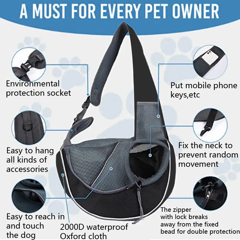 Pet carrying Bag Go out Small and medium-sized straddle hand bag Cat and dog travel bag Breathable and comfortable pet bag