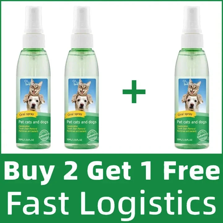 Pet Tooth Cleaner Spray for Dogs and Cats To Remove Bad Breath Mouth Cleaner Breath Fresher Spray