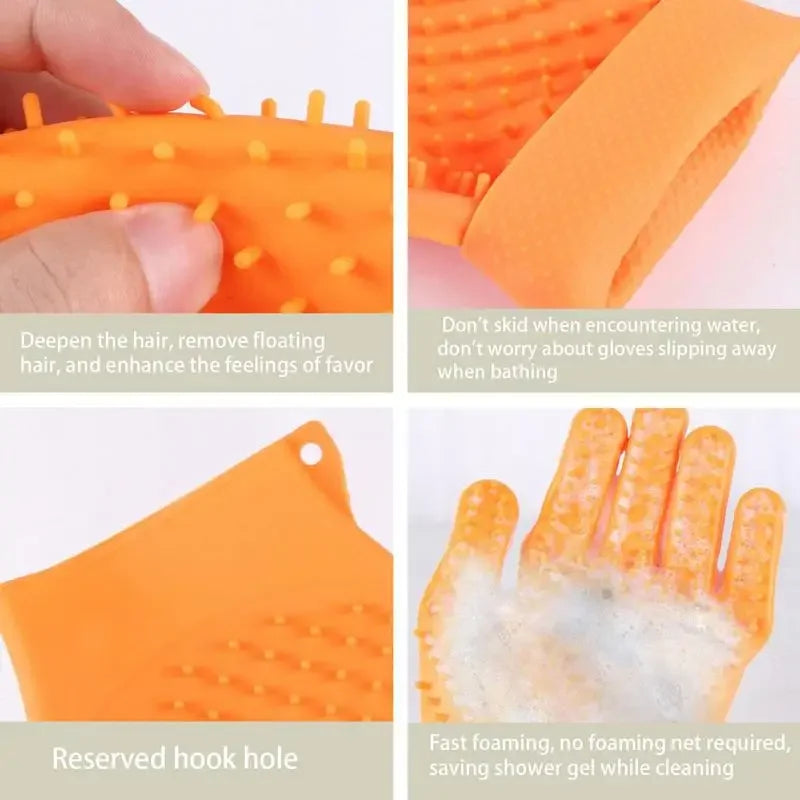 Silicone Pet Grooming Glove Double Sides Cat Dog Hair Remover Brush Comb Deshedding Bathing Washing Cleaning Supplies Comb Dog