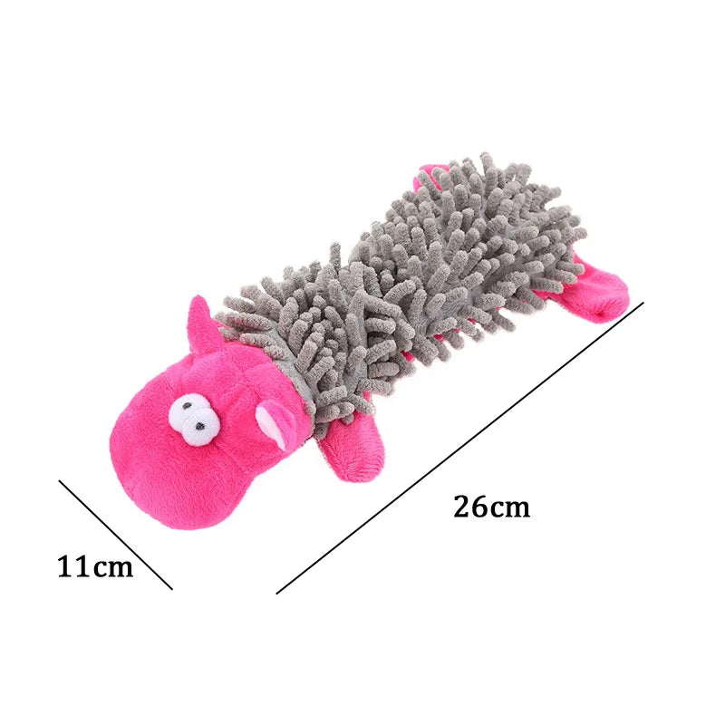 Pet Dog Plush Toy Fun Animal Shapes Striped Plush Clean Teeth Puppy Chew Toy Chihuahua Yorkshire Bichon Squeaky Toy Pet Supplies