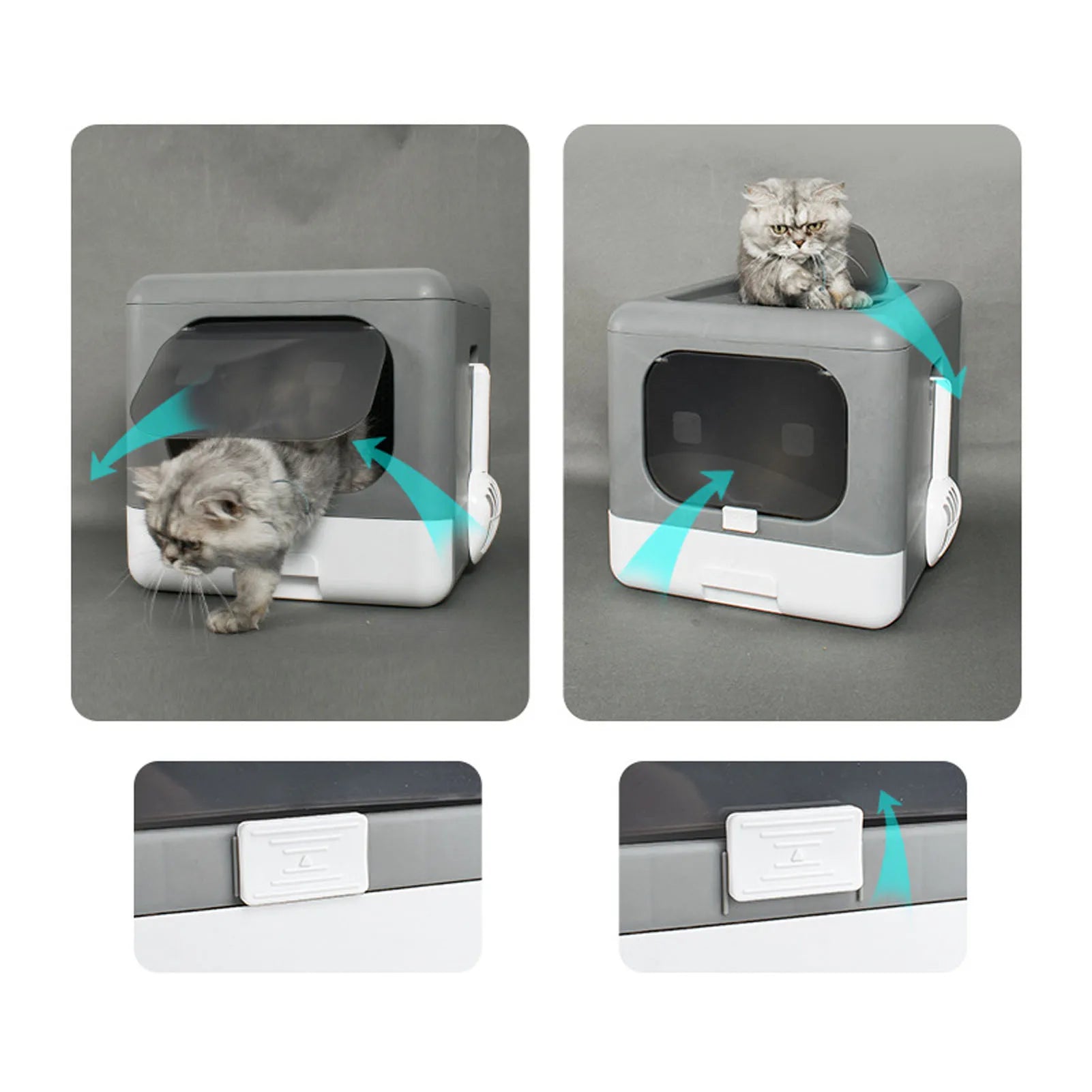 Cat Litter Box Enclosed Cat Litter Box Cat Litter Box Large Plastic Spill Proof Cat Toilet Folding Cat Toilet Plastic Litter Box