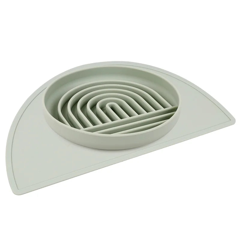 Pet Slow Food Bowl Cat Anti-Knockover Anti-Slip Food Bowl Puppy Anti-choking Silicone Feeder Toy Dog Cat Food Plate Pet supplies