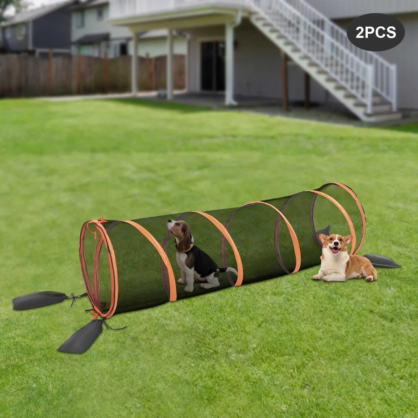 2pcs Foldable Cat Play Tunnel Cat Play House Pet Mesh Channel For Cats Small Dogs Hole Drilling Game