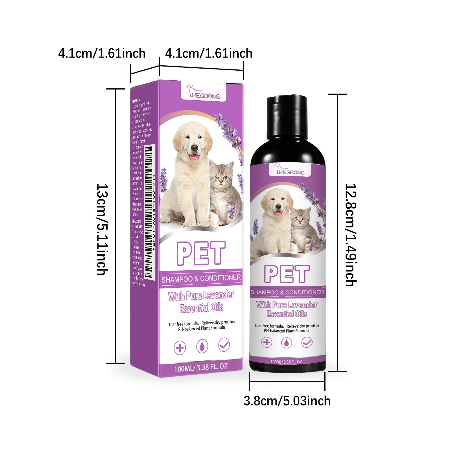 Yegbong 100ml Pet Shampoo For Dogs Cats Fur Softening Soothe Skin Itching Moisture Puppy Fur Wash Lasting Fragrance Pet Shampoo