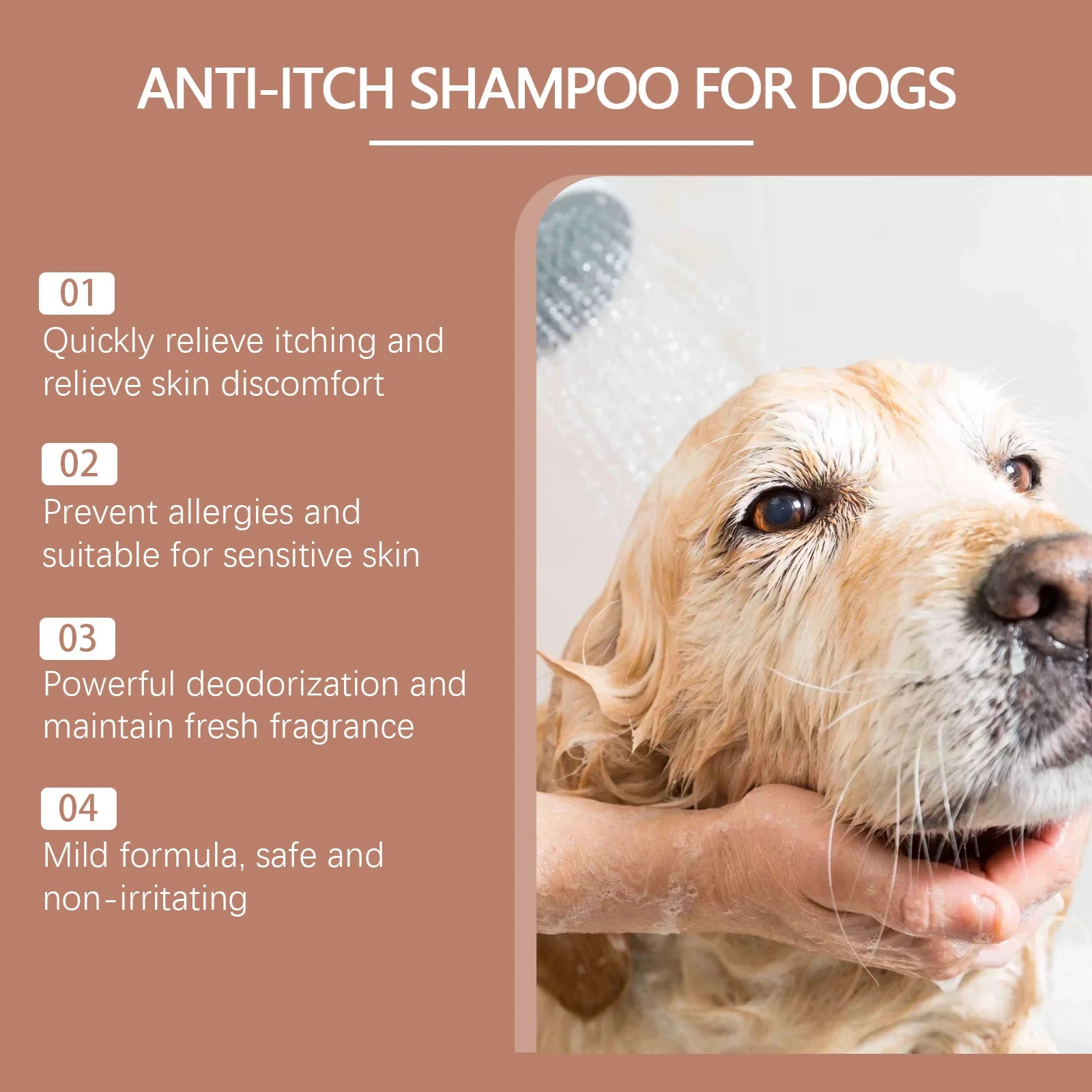 Yegbong 100ml Dog Relieve Itchy Shampoo Nourishing Hair Hydrating Cleansing Skin Smooth Fur Deodorant Soothe Pet Wash Shampoo