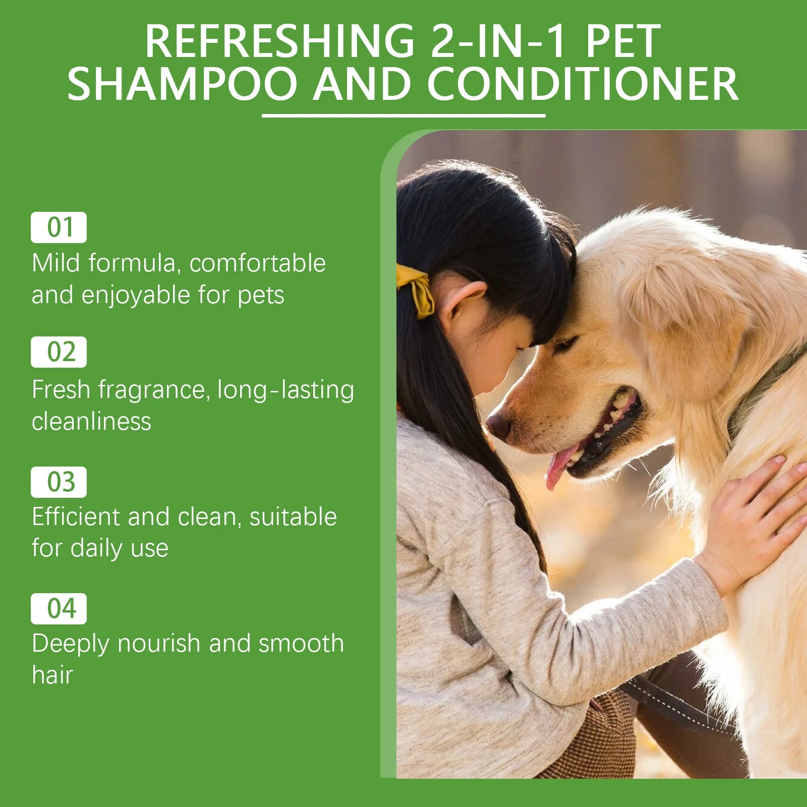Yegbong 100ml 2 In 1 Pet Shampoo Conditioner Moisturize Cat Dog Odor Eliminating Bath Pet Body Itch Skin Relief Smooth Hair Soft