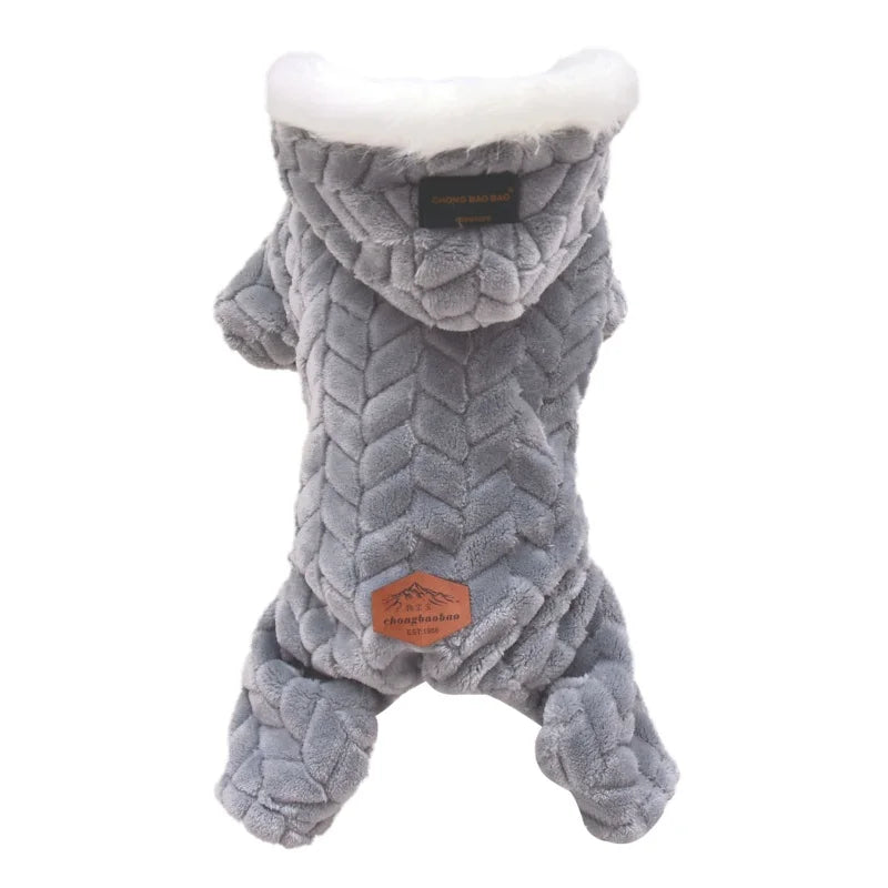 Winter Warm Pet Dog Clothes Corduroy Fleece Four Legs Jumpsuit Thicken Coat Jacket Pet Clothing For Teddy Dogs Costume