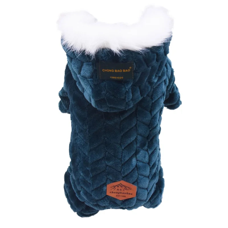 Winter Warm Pet Dog Clothes Corduroy Fleece Four Legs Jumpsuit Thicken Coat Jacket Pet Clothing For Teddy Dogs Costume
