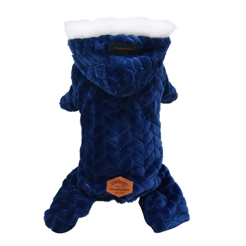 Winter Warm Pet Dog Clothes Corduroy Fleece Four Legs Jumpsuit Thicken Coat Jacket Pet Clothing For Teddy Dogs Costume