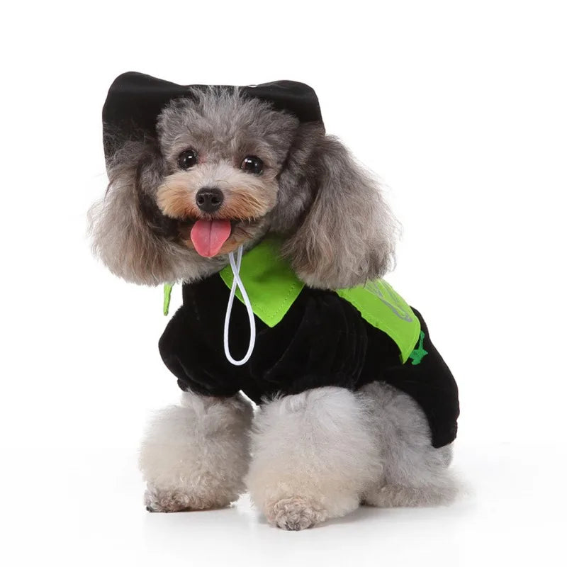 Funny Dog Clothes Fireman Pet Costume With Hat Flying Wizard Dog Costume For Halloween Day Pet Cosplay Dressing Up Costumes