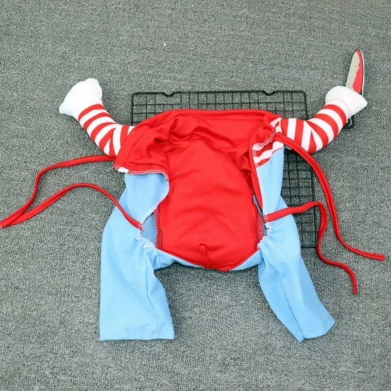 1 Set Pet Cosplay Costume Spooky Deadly Doll Dog Clothes Versatile Comfortable Halloween Outfit For Dogs Cats Chucky Costumes