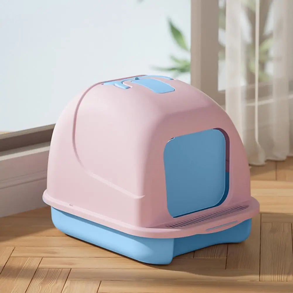90 Degree Lift Cat Litter Box Spacious Enclosed Cat Litter Box with Lid Scoop Kitten Toilet Tray Easy to Clean Pet Supplies Cat