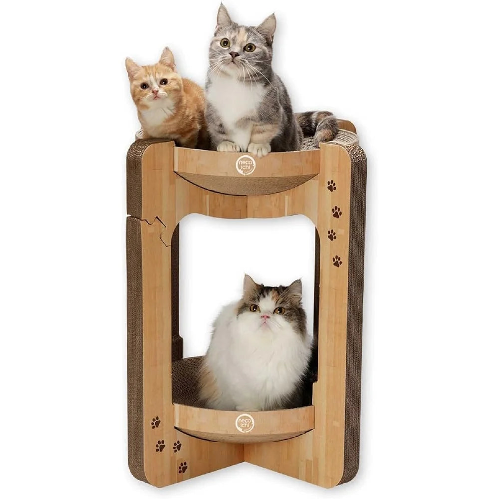 Cat Scratching Post Tower Indoor Scratcher Cats Reversible Lounge Cardboard Eco Friendly Cat Claw Strengthening Comfort