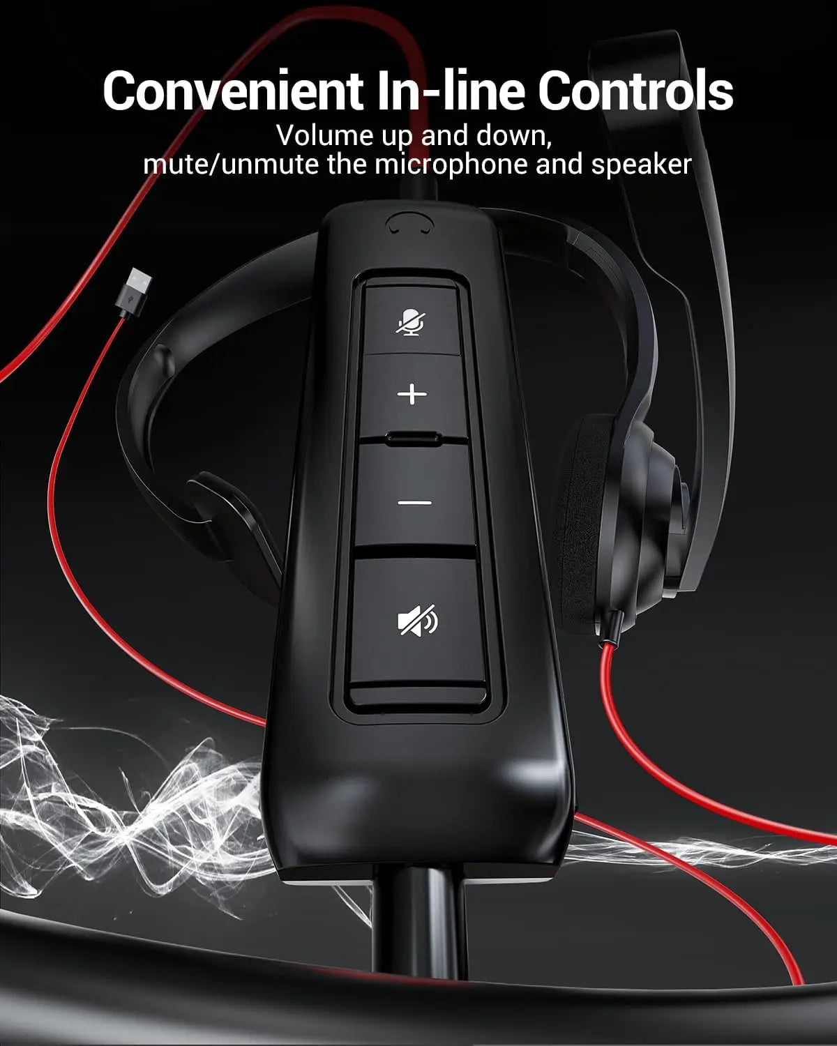 NUBWO HW02 USB Headset with Mic Noise Cancelling Ultra Comfort Computer Headset for Laptop pc On-Ear Wired Office Call Center