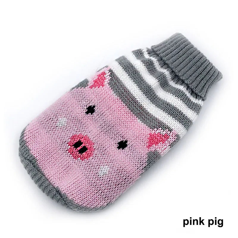Warm Pet Clothes for Cats Small Dog Sweater Hoodies Coat Winter Pet Knitted Clothing for Dogs Chihuahua Cartoon Costume Apparels