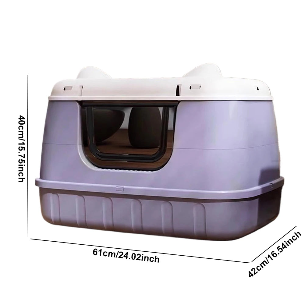 Cat Litter Box Fully Enclosed Cat Litter Box Anti-splash and Odor Isolation Cat Toilet Extra Large Cat Litter Box for Larger Cat