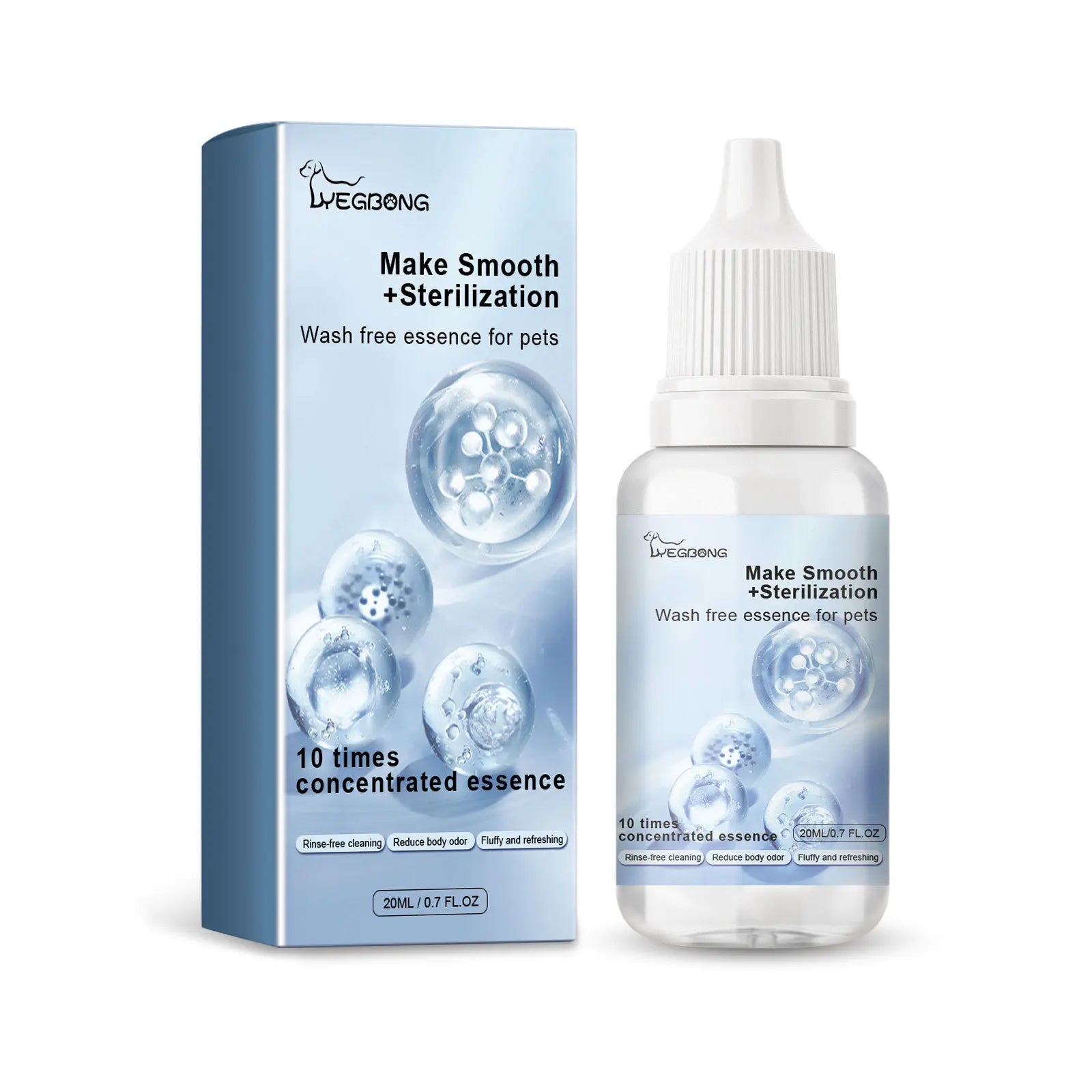 Pet Wash Free Essence Dog Body Wash Hair Softening Removing Dirts Mites Deodorizing Reduce Itching Moisturizing Puppy Shampoo