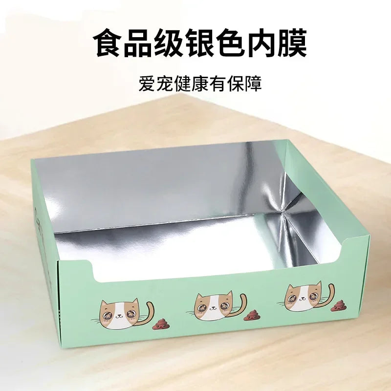 Disposable Portable Cat Litter Box Foldable Waterproof Large Space Groove Design Home Travel Cat dog Toilet Pet supplies