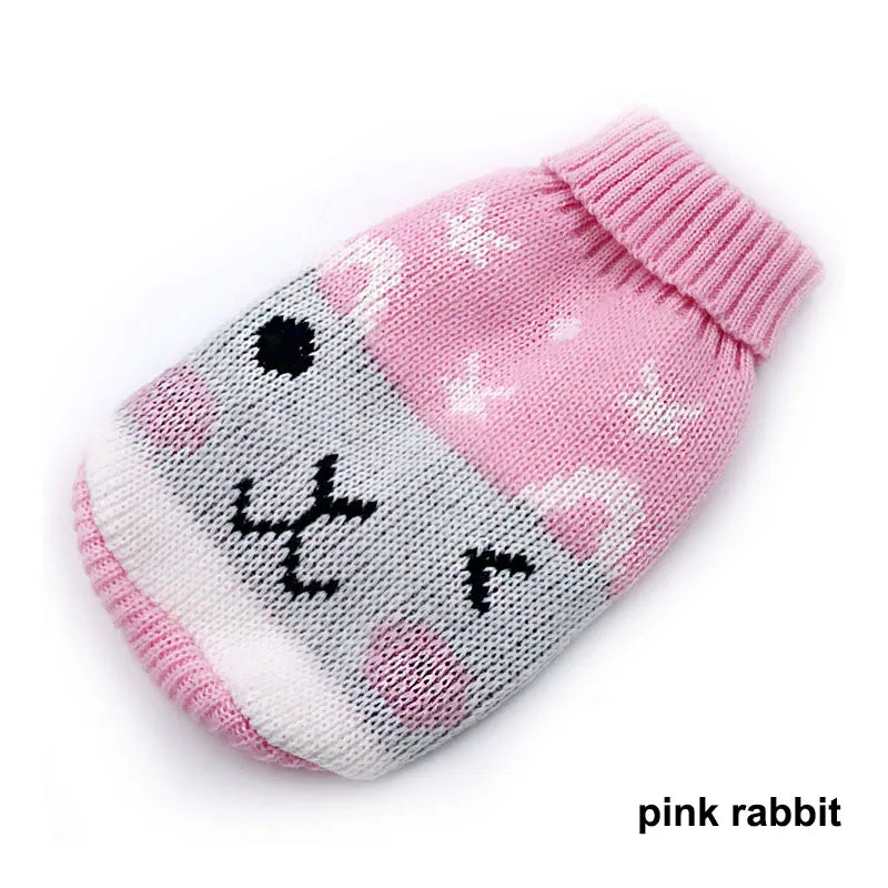 Warm Pet Clothes for Cats Small Dog Sweater Hoodies Coat Winter Pet Knitted Clothing for Dogs Chihuahua Cartoon Costume Apparels