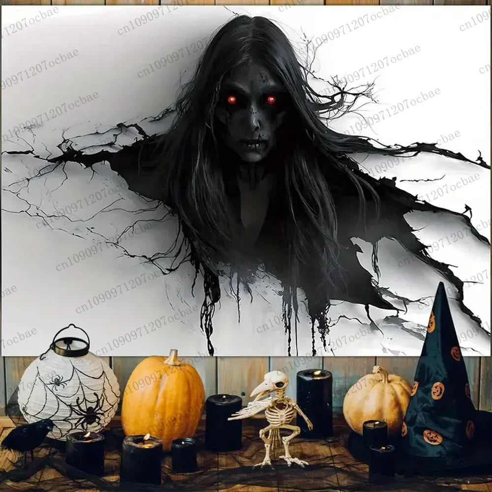 Halloween Zombie Horror 3D Printing Halloween Tapestry Backdrop Party Home Wall Decoration Perfect For Haunted House Themes