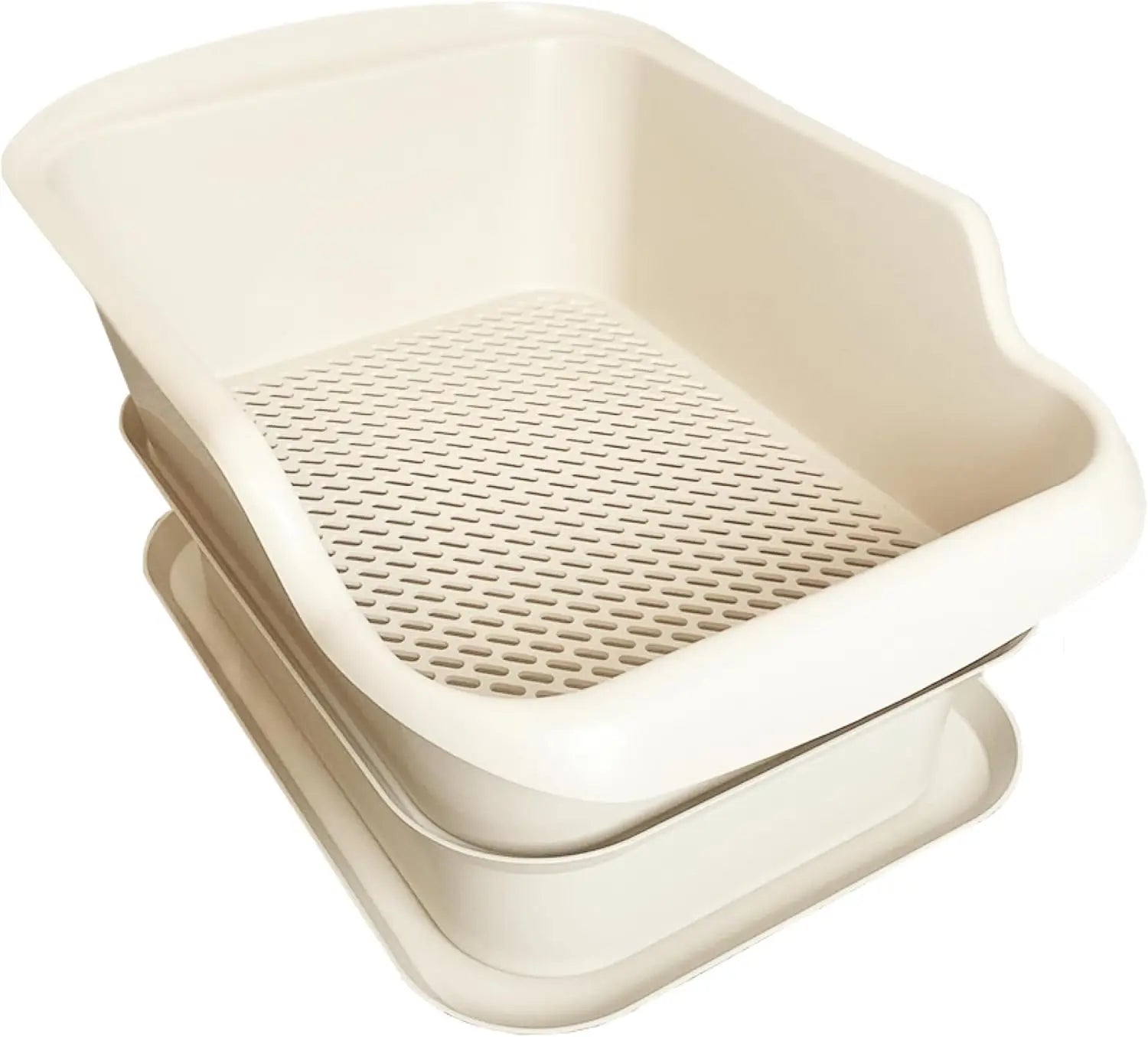 Cat Sifting Litter Box for Pine Pellets with Sifter Pan & Extra-Large 7-Day Waste Storage Tray, Sifting Cat Litter Box -Sturdy