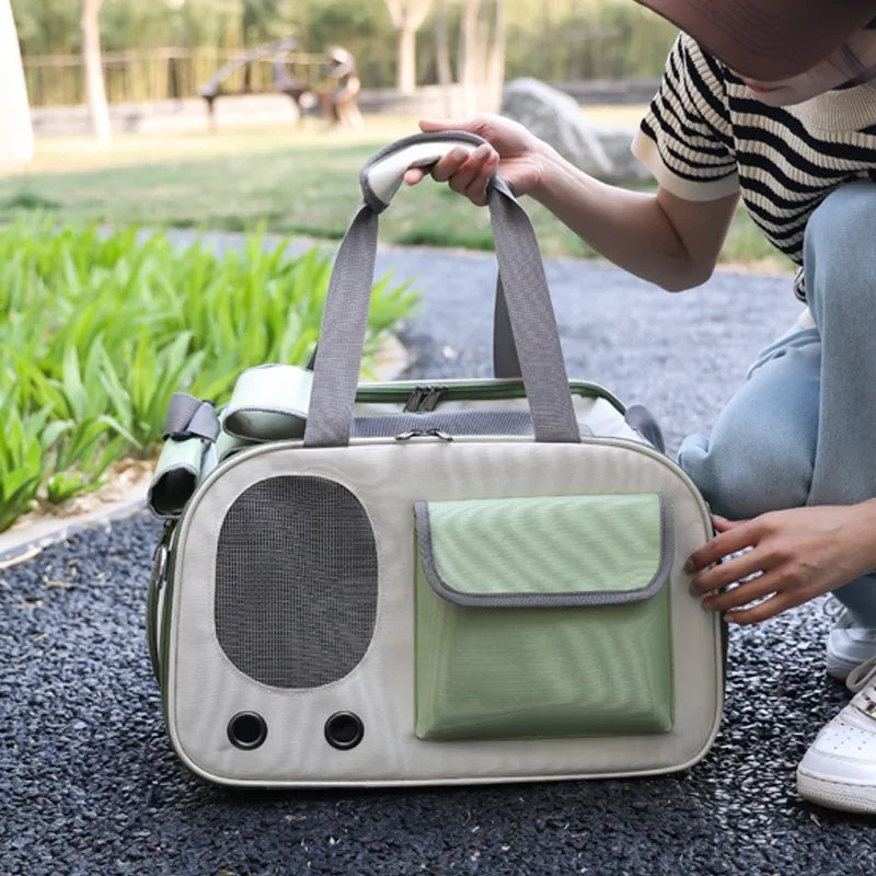 Portable Dog And Cat Bag, New Pet Bag, Summer Cat Outdoor Bag, Large Capacity Breathable Single Shoulder Diagonal Cross Bag