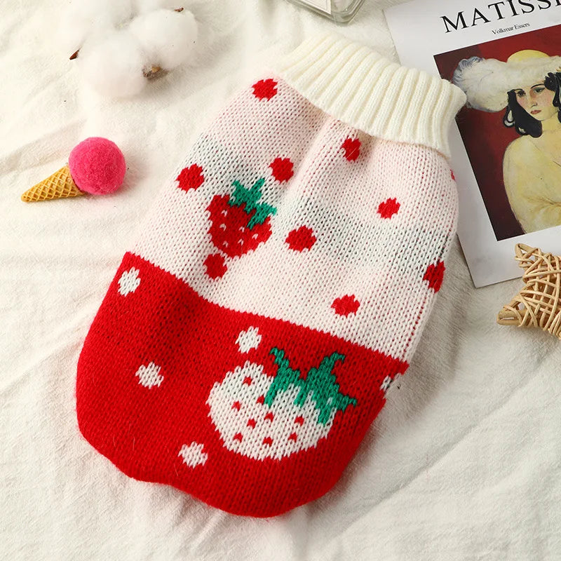 Warm Pet Clothes for Cats Small Dog Sweater Hoodies Coat Winter Pet Knitted Clothing for Dogs Chihuahua Cartoon Costume Apparels