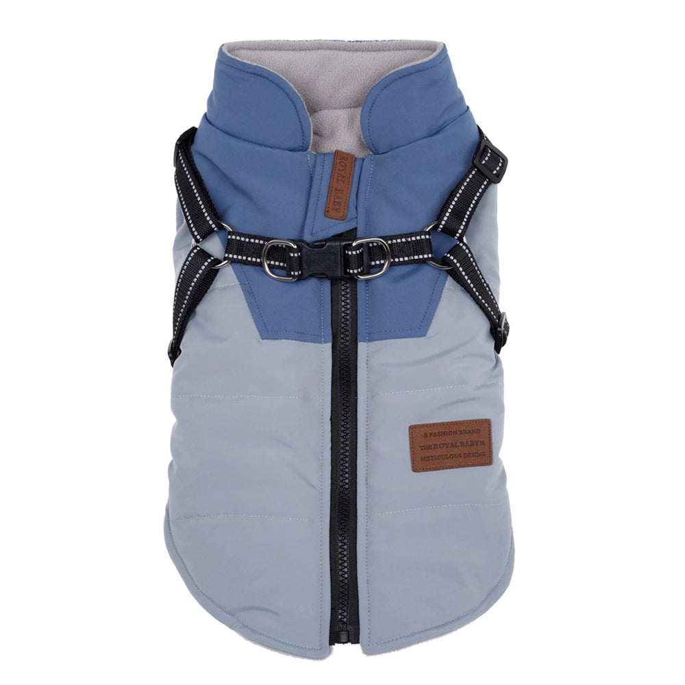 Waterproof Pet Dog Jacket With Harness Winter Warm Dog Clothes For Labrador Big Dog Coat Chihuahua French Bulldog Yorkie Outfits