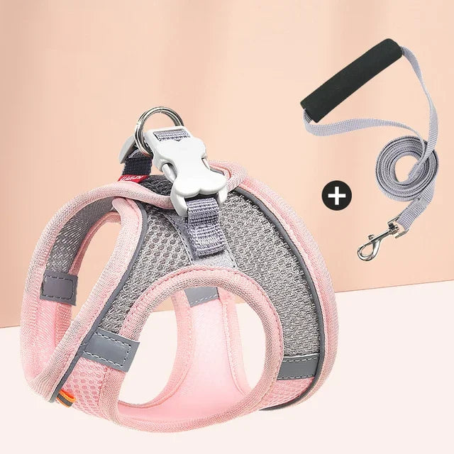 Breathable Cat Harness Vest Adjustable Kitten Chest Strap Reflective Puppy Pet Harness and Leash Belt Set for Small Dog Stuff