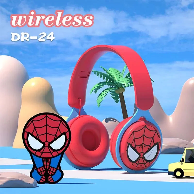 Disney Headphones Foldable HIFI Sound Bluetooth Headsets Spider-Man Series Wireless Earphones Bluetooth for Kids Anime Cartoon