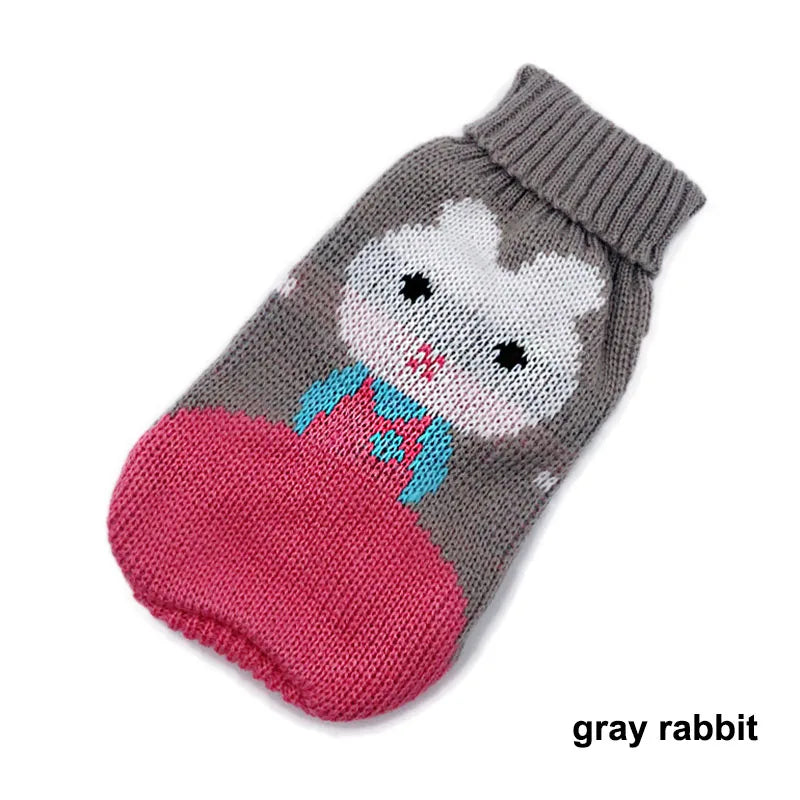 Warm Pet Clothes for Cats Small Dog Sweater Hoodies Coat Winter Pet Knitted Clothing for Dogs Chihuahua Cartoon Costume Apparels