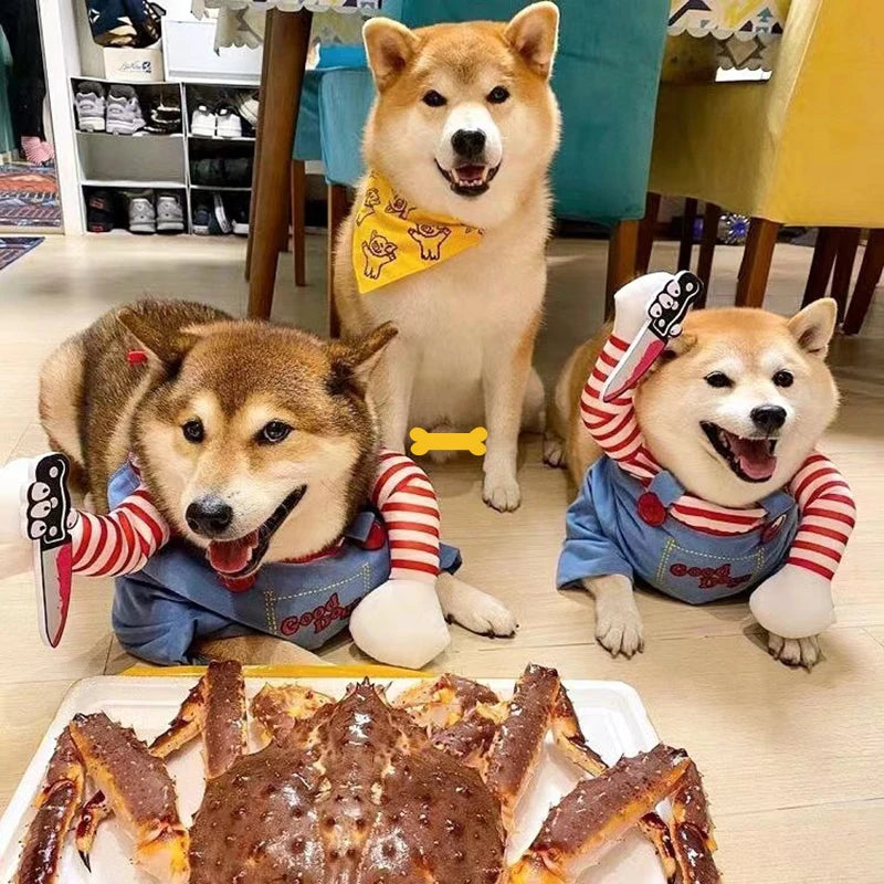 Halloween Pet Cat Costume Funny Cats Clothes Adjustable Puppy Kitten Cosplay Apparel for Small Big Dogs Party Dress Up Jumpsuit