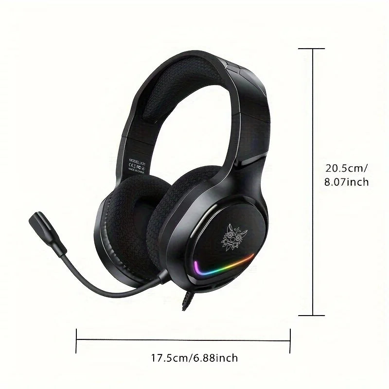 Onikuma X31 Gaming Headset Gaming headphones 3.5 mm speaker 50mm RGB power supports PC/Mobile/Console