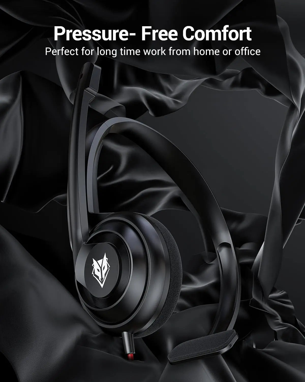 NUBWO HW02 USB Headset with Mic Noise Cancelling Ultra Comfort Computer Headset for Laptop pc On-Ear Wired Office Call Center