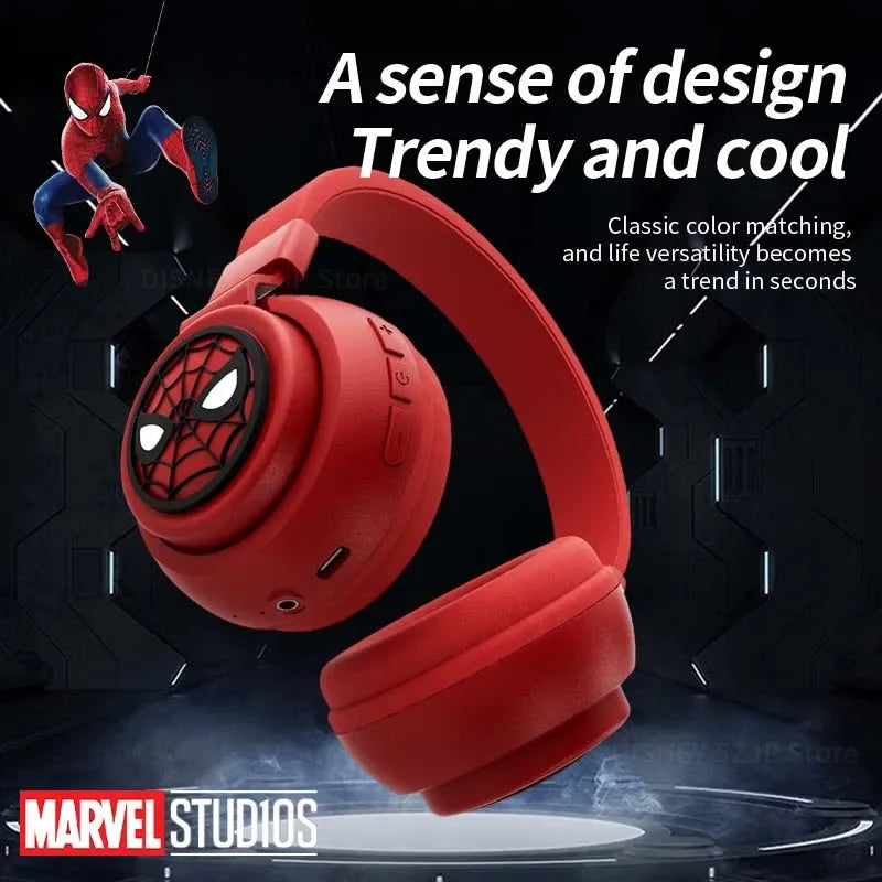 Disney Headphones Foldable HIFI Sound Bluetooth Headsets Spider-Man Series Wireless Earphones Bluetooth for Kids Anime Cartoon