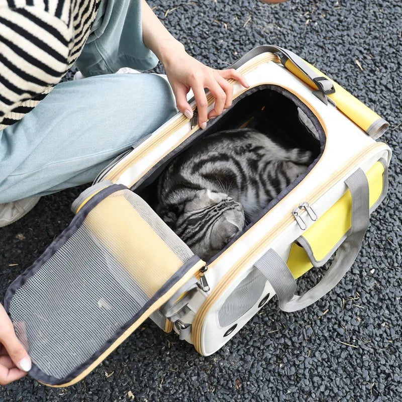 Portable Dog And Cat Bag, New Pet Bag, Summer Cat Outdoor Bag, Large Capacity Breathable Single Shoulder Diagonal Cross Bag