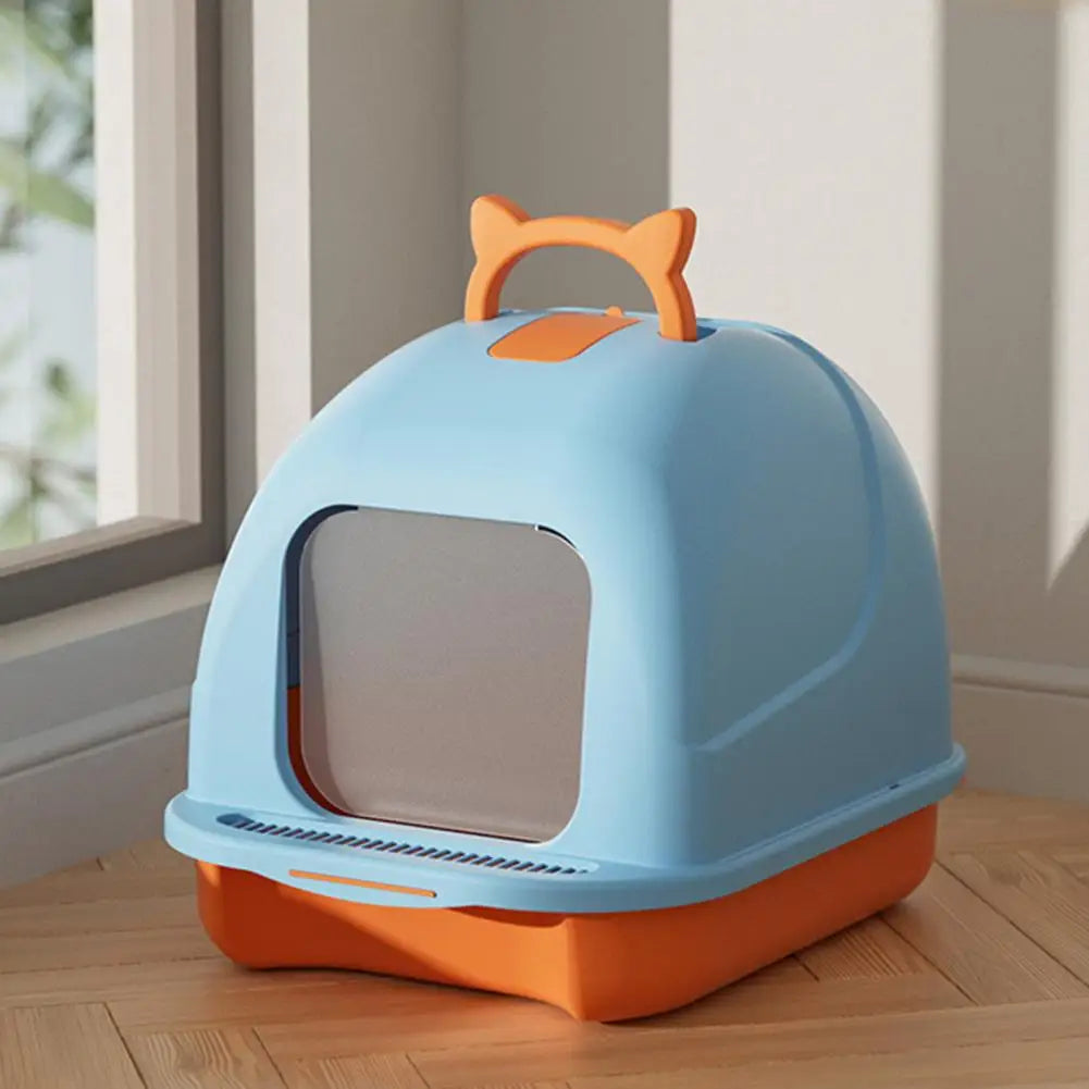 90 Degree Lift Cat Litter Box Spacious Enclosed Cat Litter Box with Lid Scoop Kitten Toilet Tray Easy to Clean Pet Supplies Cat