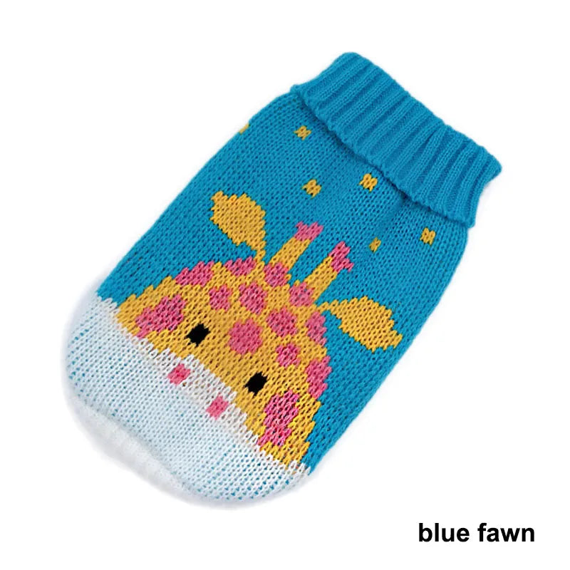 Warm Pet Clothes for Cats Small Dog Sweater Hoodies Coat Winter Pet Knitted Clothing for Dogs Chihuahua Cartoon Costume Apparels