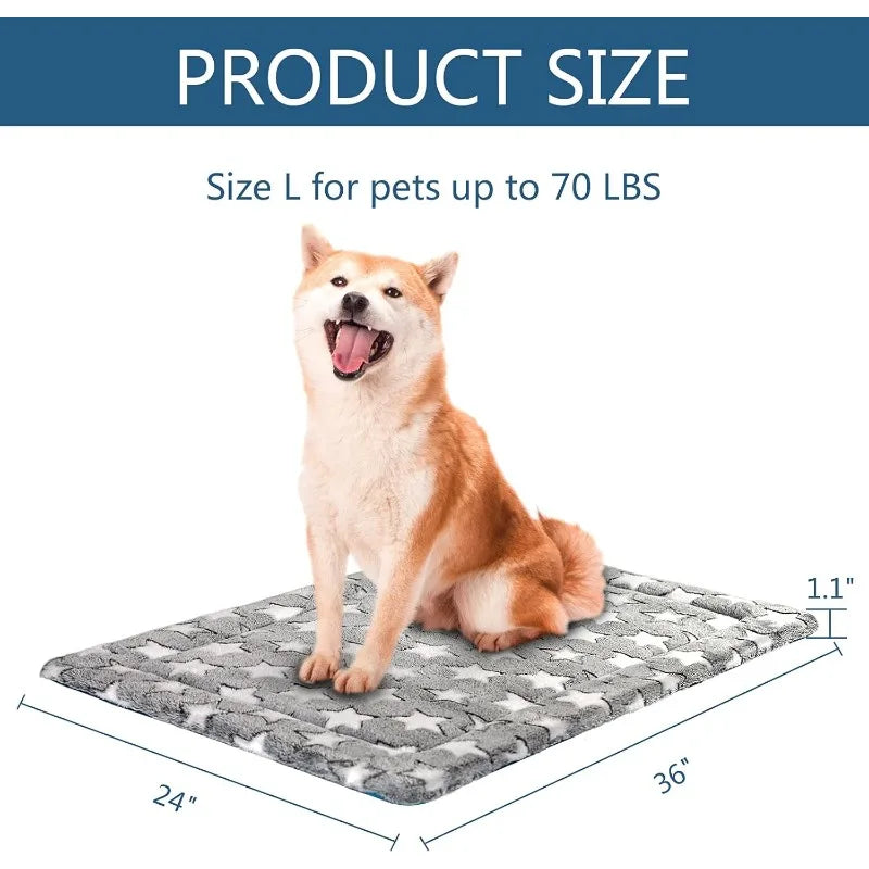Fancy Dog Crate Pad Dog Bed Mat Reversible (Cool & Warm),Dog Bed Pad with Machine Washable, Dog Crate mat for Small to XXX-Large