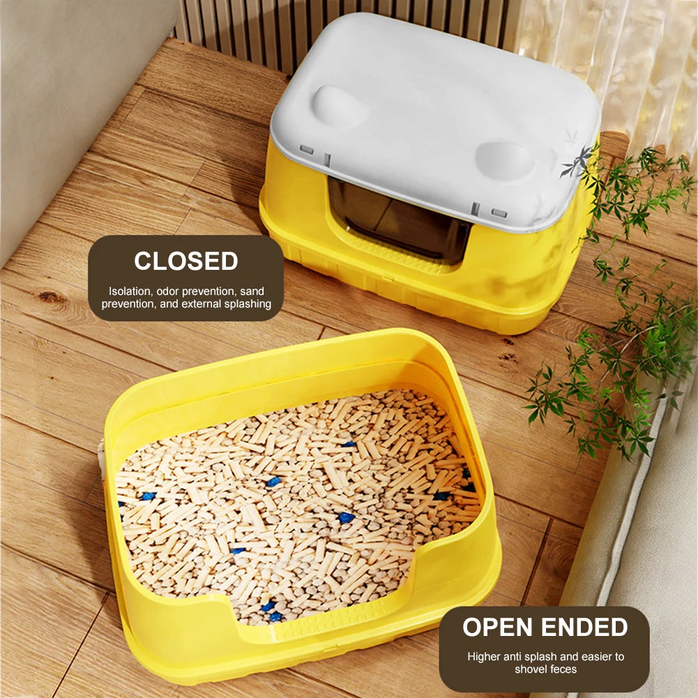 Cat Litter Box Fully Enclosed Cat Litter Box Anti-splash and Odor Isolation Cat Toilet Extra Large Cat Litter Box for Larger Cat
