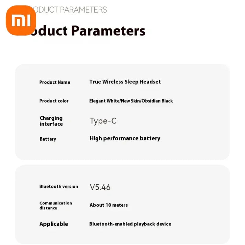 Xiaomi  TWS Sleep Wireless Earbuds Bluetooth5.4 in Ear Stereo Hidden Earphones Noise Cancelling Headphones with Mic