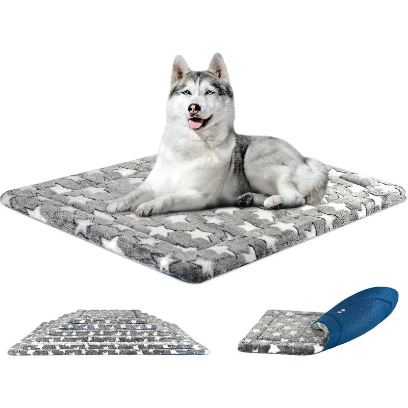 Fancy Dog Crate Pad Dog Bed Mat Reversible (Cool & Warm),Dog Bed Pad with Machine Washable, Dog Crate mat for Small to XXX-Large