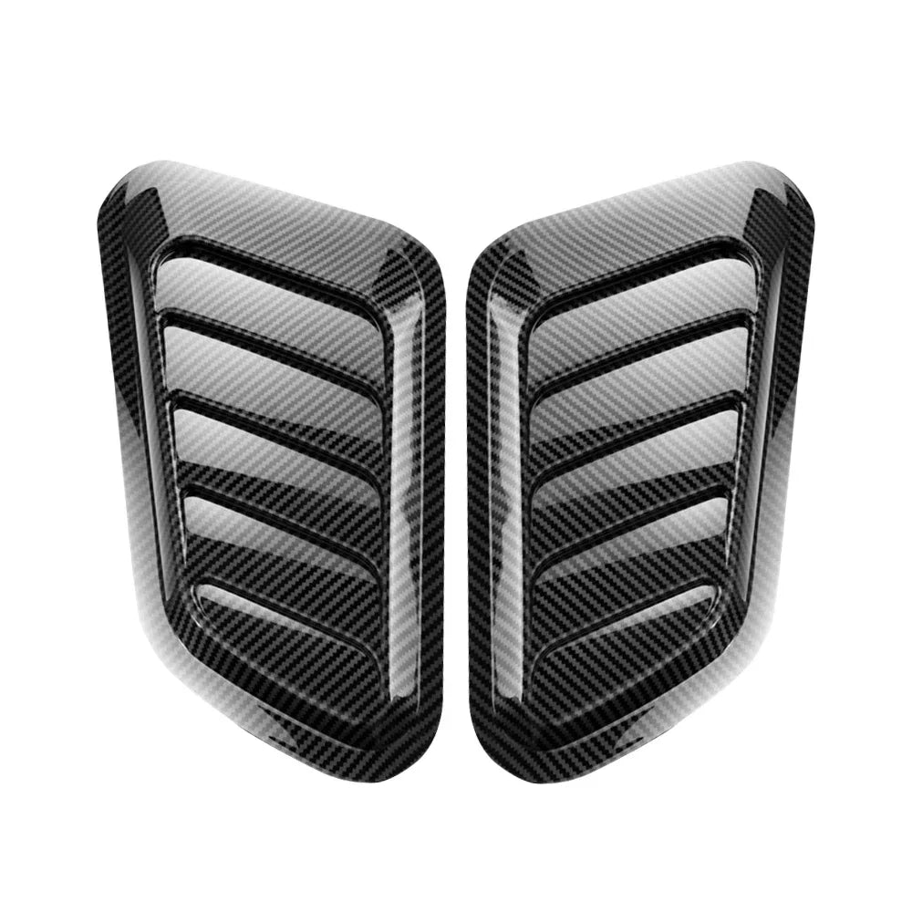 2PCS Car Hood Tuning Decoration Stickers Universal Air Intake Auto Hood Scoop Bonnet Vent Cover Carbon Fiber Decoration Styling
