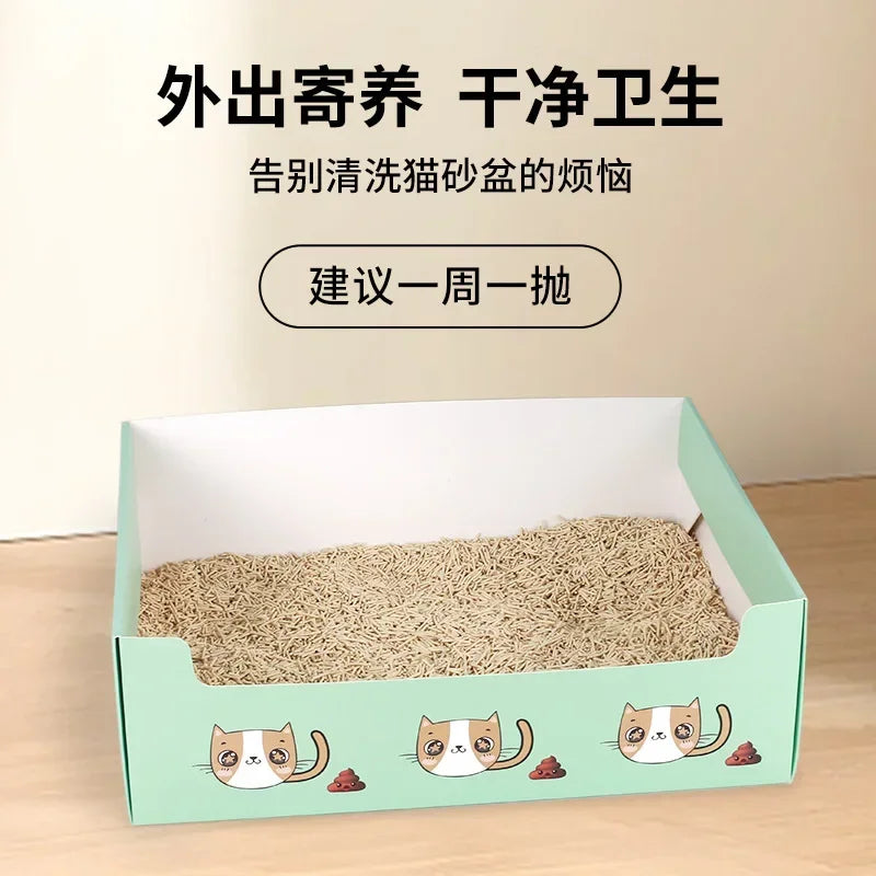 Disposable Portable Cat Litter Box Foldable Waterproof Large Space Groove Design Home Travel Cat dog Toilet Pet supplies