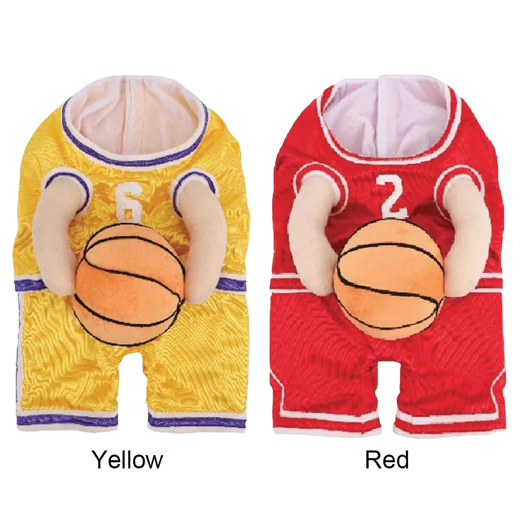 Dog Basketball Player Costume with Ball Dog Basketball Costume Funny Dress Up Sports Outfit for Halloween